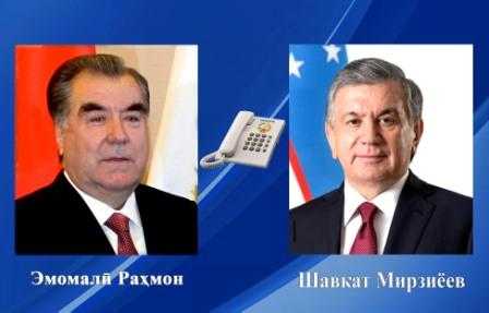 The President of the Republic of Tajikistan Emomali Rahmon had a telephone conversation with the President of the Republic of Uzbekistan Shavkat Mirziyoyev