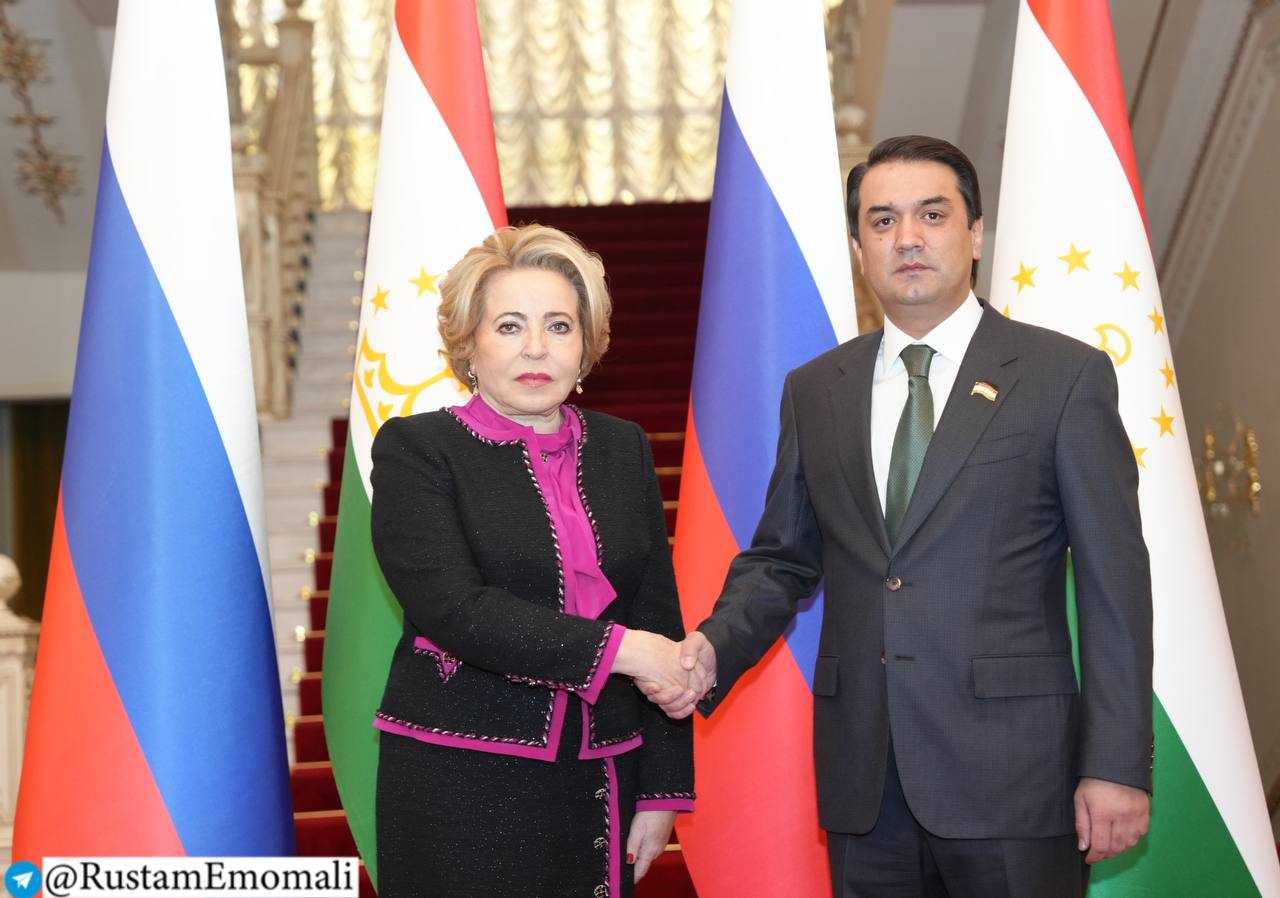 Мулоқоти Раиси Маҷлиси миллии Маҷлиси Олии Ҷумҳурии Тоҷикистон, Раиси шаҳри Душанбе муҳтарам Рустами Эмомалӣ бо Раиси Шӯрои Федератсияи Маҷлиси Федералии Федератсияи Россия муҳтарам Валентина Матвиенко