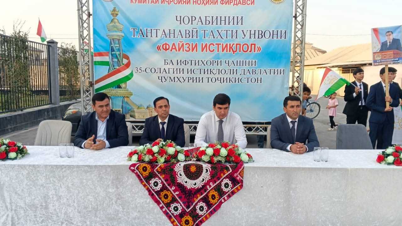 ДАР МАҲАЛЛАҲОИ "ГУЛПАРВАР-1", "ГУЛПАРВАР-2", "СОМОН-1" ВА "СОМОН-2" БАХШИДА БА 35-СОЛАГИИ ИСТИҚЛОЛИЯТ ЧОРАБИНИИ ИДОНА БАРГУЗОР ГАРДИД
